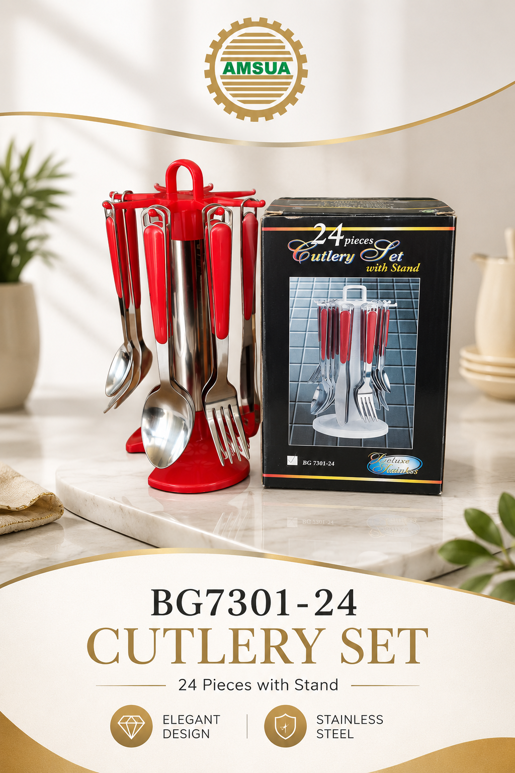 24 Pcs Cutlery Set | Stainless Steel Kitchen Cutlery UAE