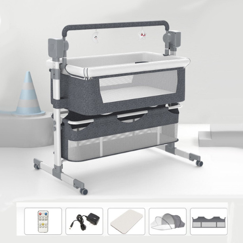 Baby Electric Bedside Crib UAE | Portable Baby Cot with Mosquito Net
