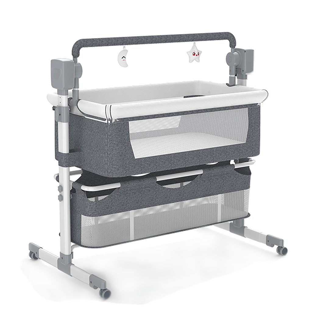 Baby Electric Bedside Crib UAE | Portable Baby Cot with Mosquito Net