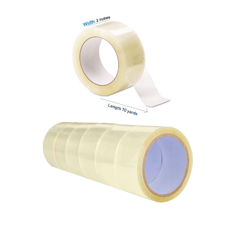 Clear Packing Tape 2" x 70 Yard – 6 Rolls | UAE Shipping Tape