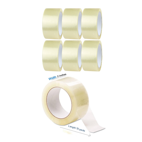Clear Packing Tape 2" x 70 Yard – 6 Rolls | UAE Shipping Tape