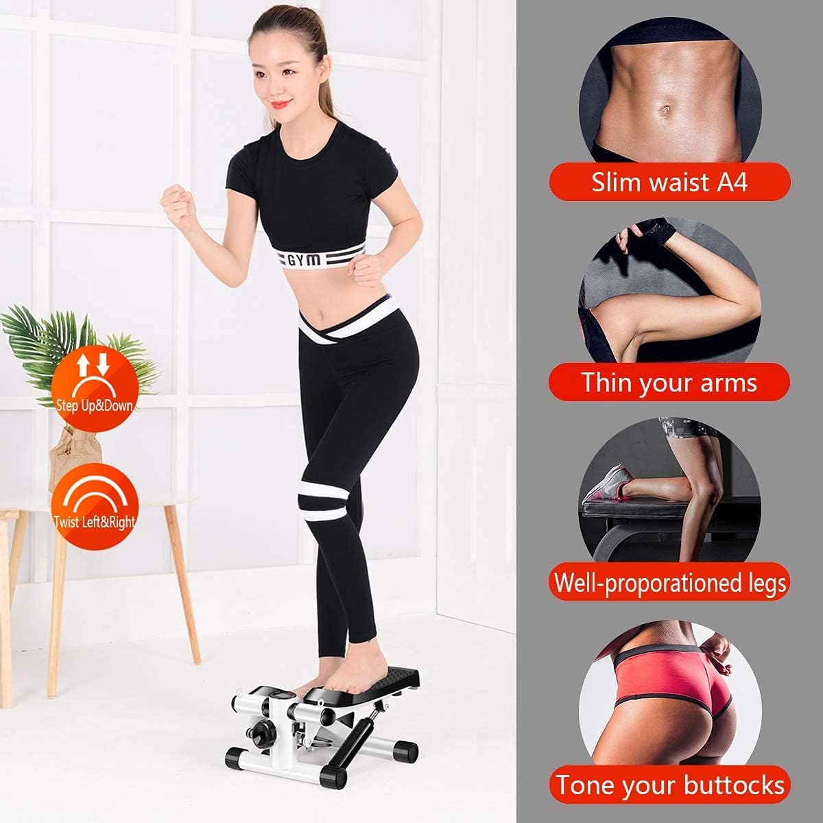 Mini Stepper Trainer with Resistance Bands UAE | Home Cardio Machine