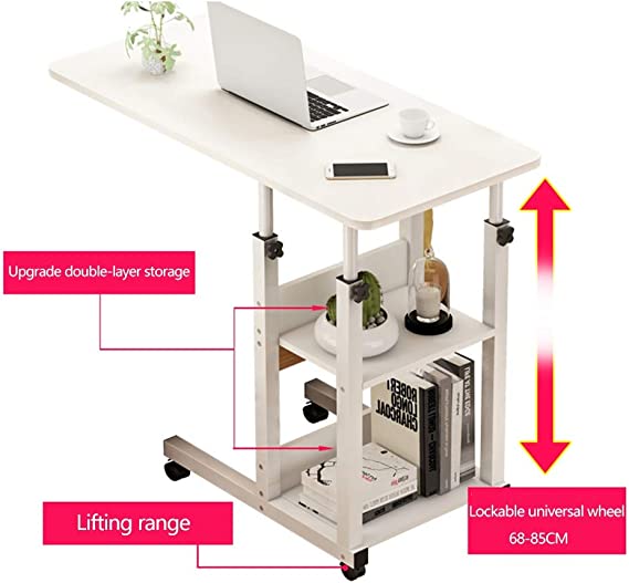 Adjustable Overbed Laptop Table with Wheels in UAE | Mobile Bed Desk