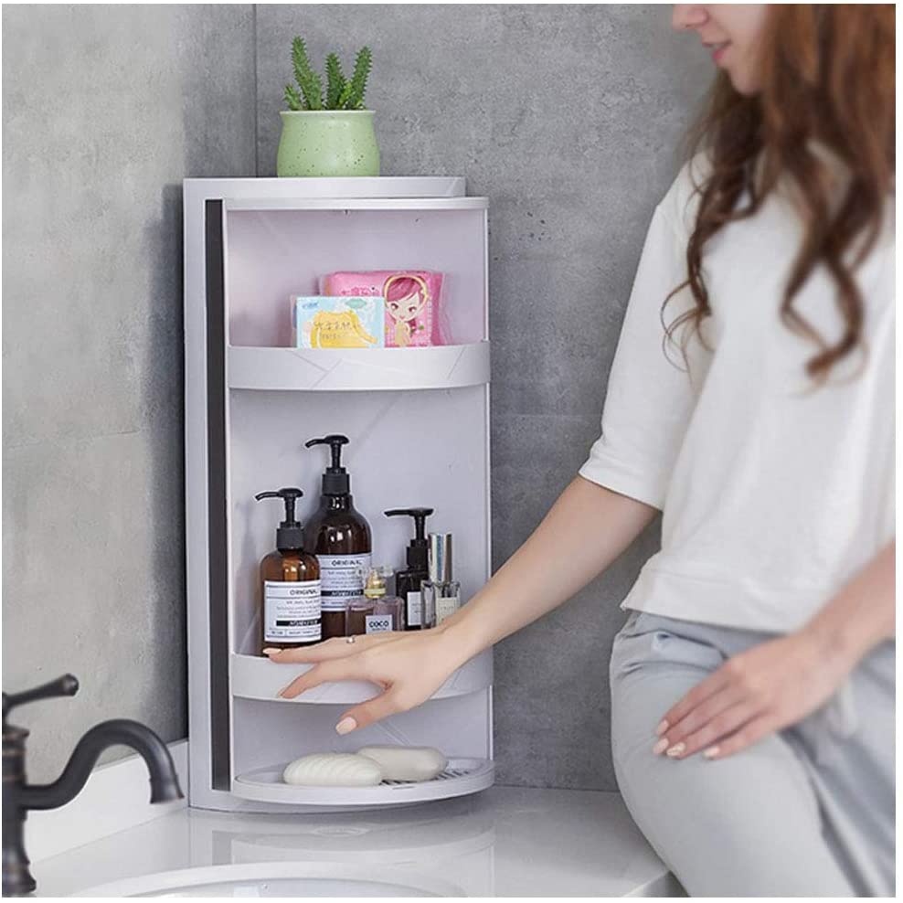 360° Rotating Corner Shelf Organizer UAE | Space Saving Bathroom Storage
