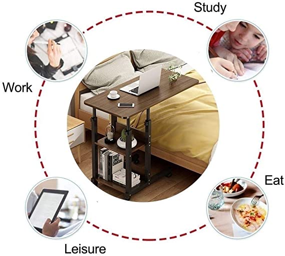 Adjustable Overbed Laptop Table with Wheels in UAE | Mobile Bed Desk