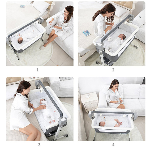 Baby Electric Bedside Crib UAE | Portable Baby Cot with Mosquito Net