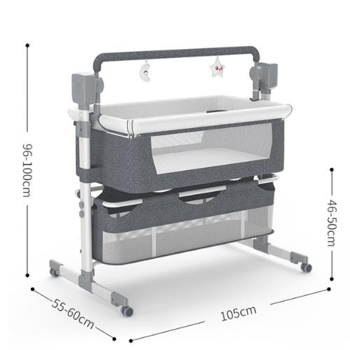 Baby Electric Bedside Crib UAE | Portable Baby Cot with Mosquito Net