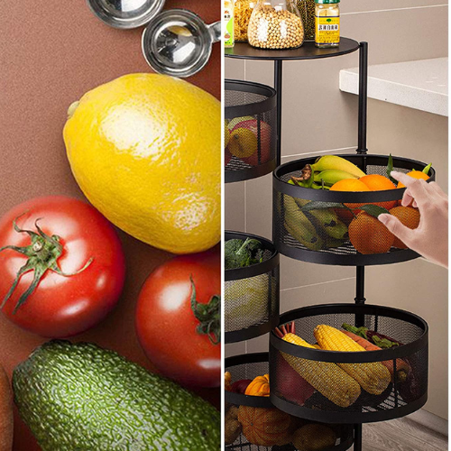 360° Rotating Storage Rack UAE | Multi-Tier Organizer Shelf