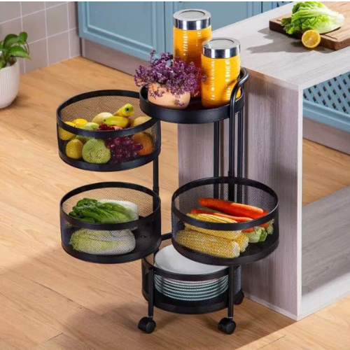 360° Rotating Storage Rack UAE | Multi-Tier Organizer Shelf