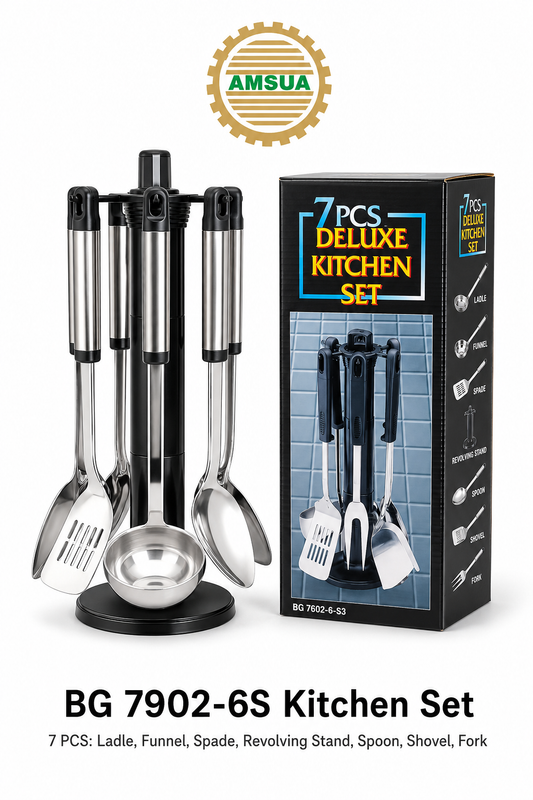 AMSUA 7 Pcs Kitchen Utensil Set | Stainless Steel Cooking Tools UAE