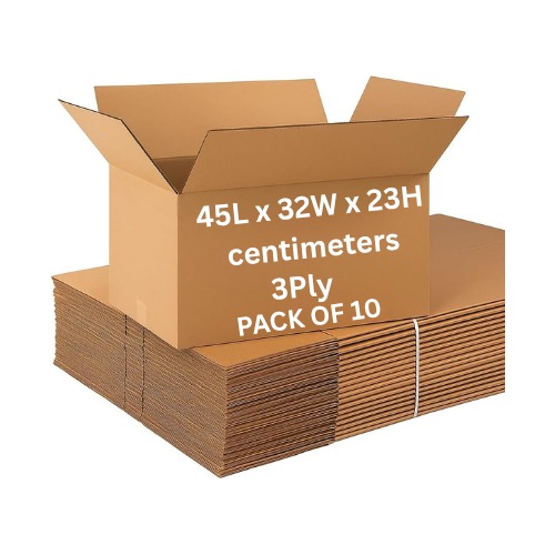 Brown Cardboard Moving Boxes 45x32x23cm | Pack of 10 UAE